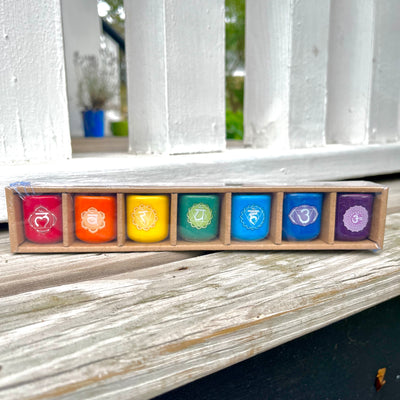 Chakra Set Colored Chime Candle Holders