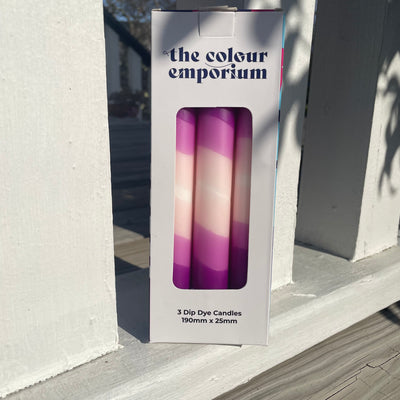 The Colour Emporium Purple Dip Dye Candlesticks