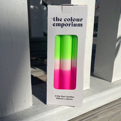 The Colour Emporium Neon Dip Dye Candlesticks